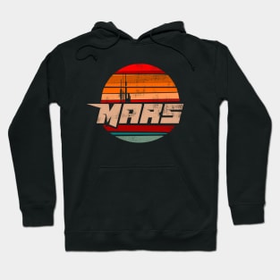 Mars vintage sun stripes distressed retro badge logo emblem Hoodie